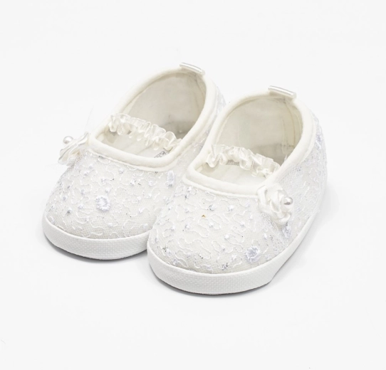 Zīdaiņu mežģīņu balerīnas NEW BABY, bēšas, 12–18 mēneši