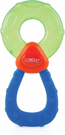 Nuby dzesējošais graužamais ar destilētu ūdeni, zaļi zils (no 3 mēnešiem)