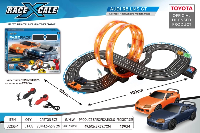Toyota Remote-Controlled Slot Car Racing Track 1:43, 152 × 73 cm