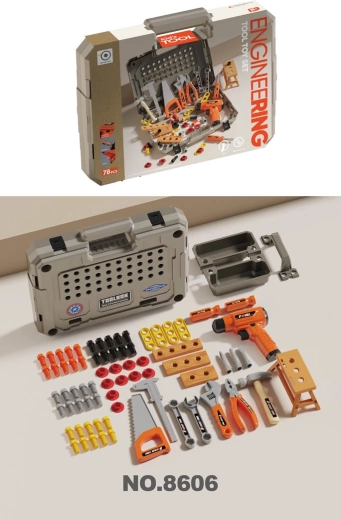 Children's Tool Set in a Suitcase with Screwdriver, 78 Pieces