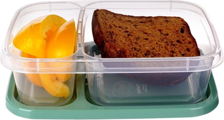 Divi atdalīti nodalījumi perfekti sakārtotām pusdienām