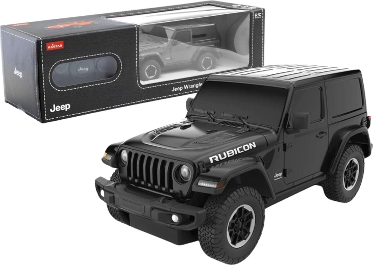R/C auto 1:24 Jeep Wrangler JL Rubicon melns