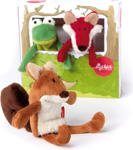 Set of plush finger puppets Sigikid – squirrel, fox and frog