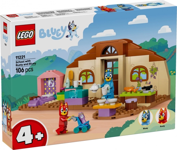 LEGO Bluey skola ar Rusty un Bluey