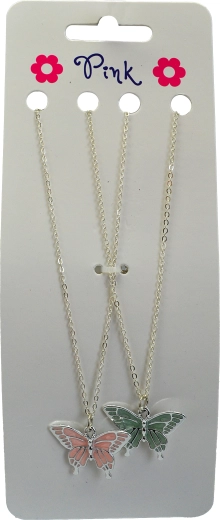 Kids’ necklace with metal butterfly – set of 2