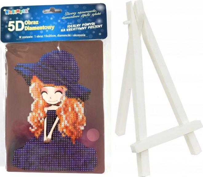 Diamond Painting Girl 15 × 20 cm with Stand