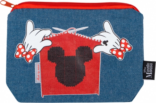 Denim pouch with MINNIE motif