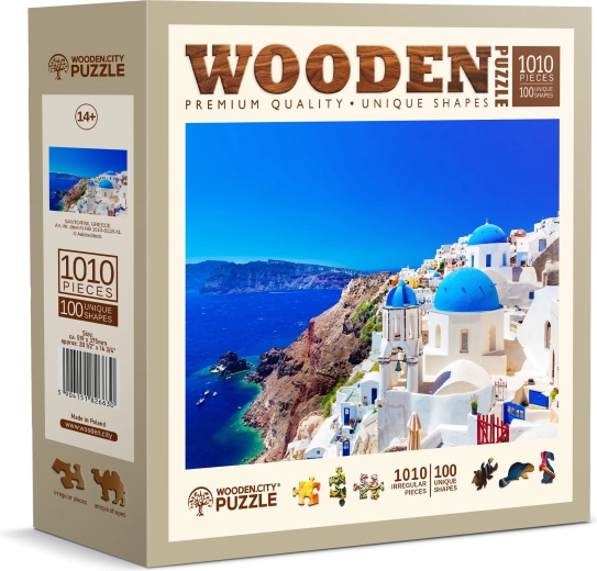 Wooden Puzzle Santorini Greece