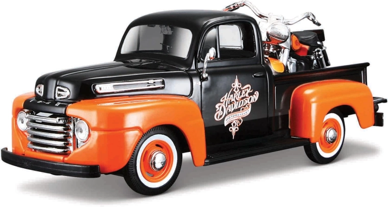 Maisto Harley-Davidson Custom 1948 Ford F-1 Pick-Up with 1958 FLH Duo Glide 1:24