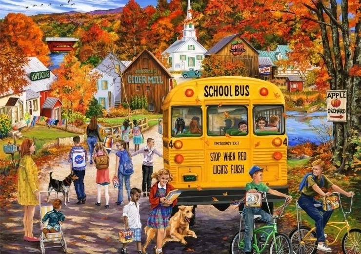 Puzle Skolas autobuss 2000 detaļas BLUEBIRD