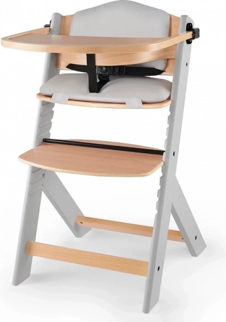 Kinderkraft Enock augošais barošanas krēsliņš ar polsterējumu Grey wooden