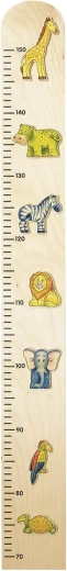 Children's wooden height chart with animals 90 cm
