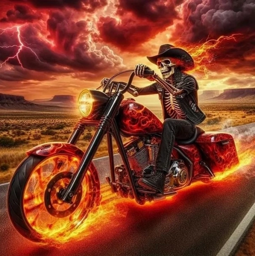 Diamond Painting Dark Rider 30 × 40 cm