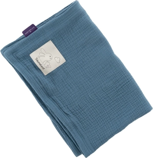 Träumeland muslin blanket 100 × 75 cm denim blue