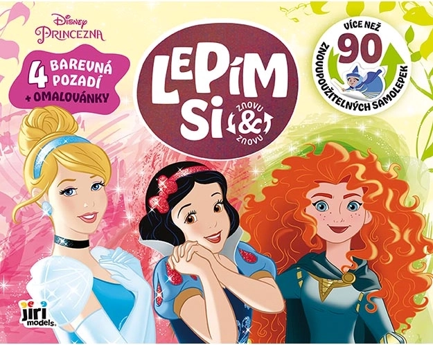 Disney princeses – atkārtoti lietojamas statiskās uzlīmes un krāsojamās lapas