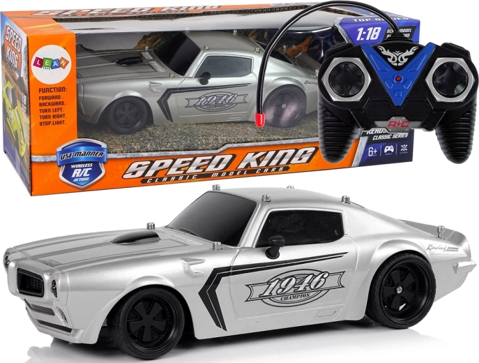 RC sporta auto 1:18 sudraba Champion ar tālvadību