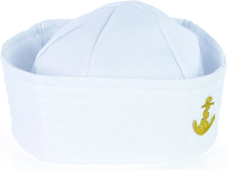 White sailor hat with anchor for adults