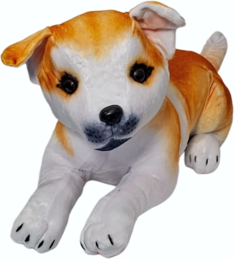Plush dog, white and ginger - 1 piece
