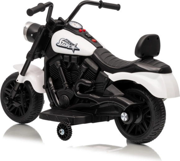 Bērnu elektriskais motocikls Star, balts