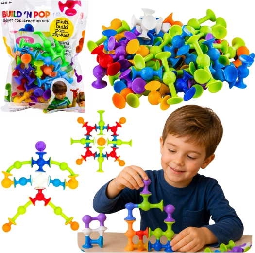 Colorful sensory suction construction blocks