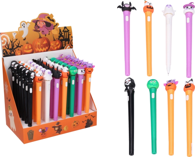 Gel pen with Halloween decoration and light - 1 piece