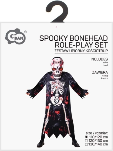 Kids' Skeleton Costume with Mask 110–120 cm