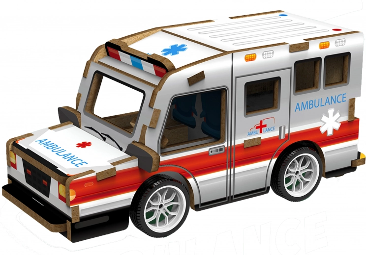 3D Wooden Puzzle Ambulance