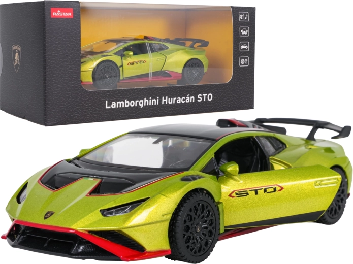 Metāla Lamborghini Huracán STO modelis 1:32, zaļš, RASTAR