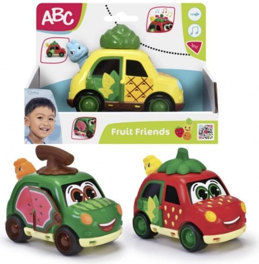 ABC augļu auto 12 cm, 3 varianti
