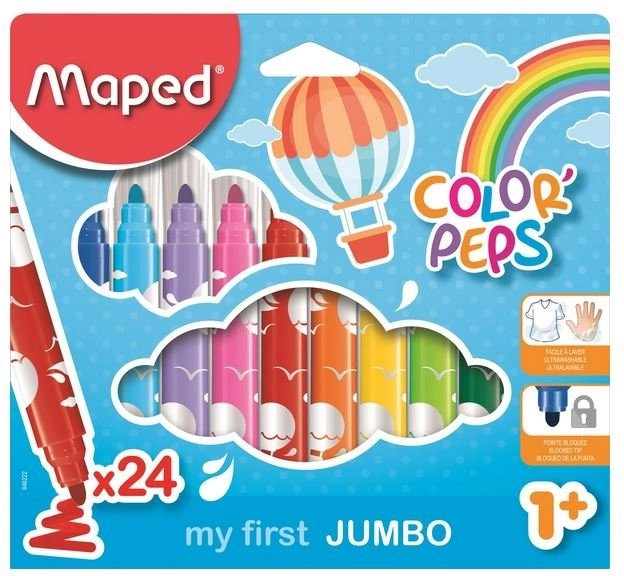 MAPED Color'Peps Early Age Jumbo Markers, 24 pcs