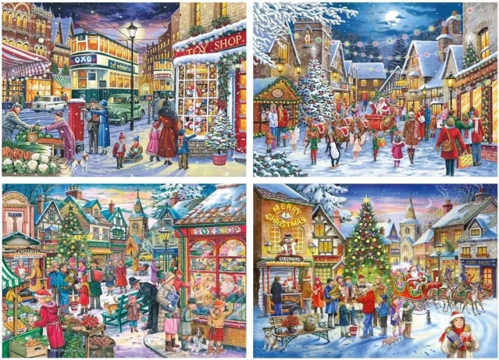 House of Puzzles Christmas Shopping, 4 × 500 pieces