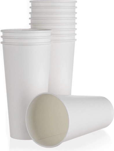 Papīra glāze 500 ml, balta, vienreizlietojama (12 gab.)