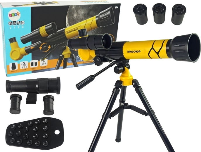 Educational scientific telescope with phone holder white