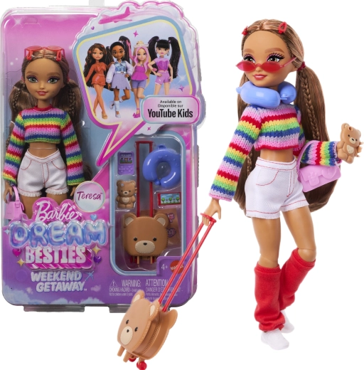 Barbie Dream Besties Teresa – modes lelle nedēļas nogales izbraucienam ar aksesuāriem