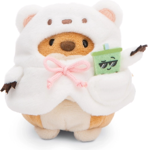 Nici MyMochi sunītis Hiro 8 cm polārlāča kostīmā ar bubble tea, dāvanu komplekts