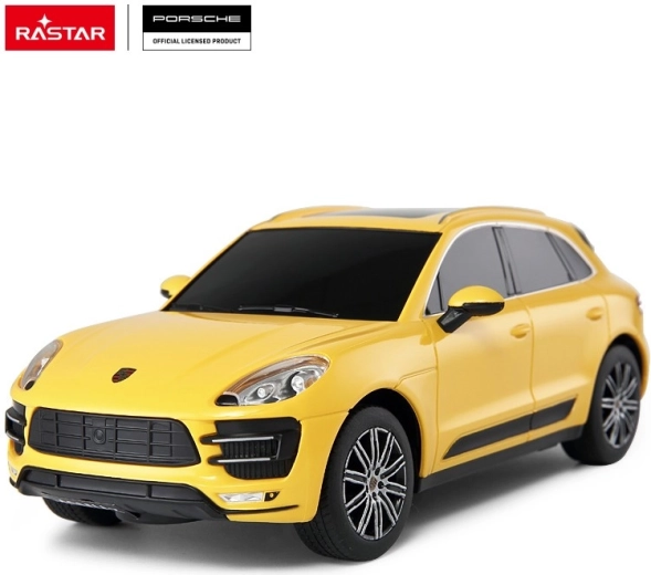 Rastar Porsche Macan Turbo tālvadības auto 1:24 dzeltena