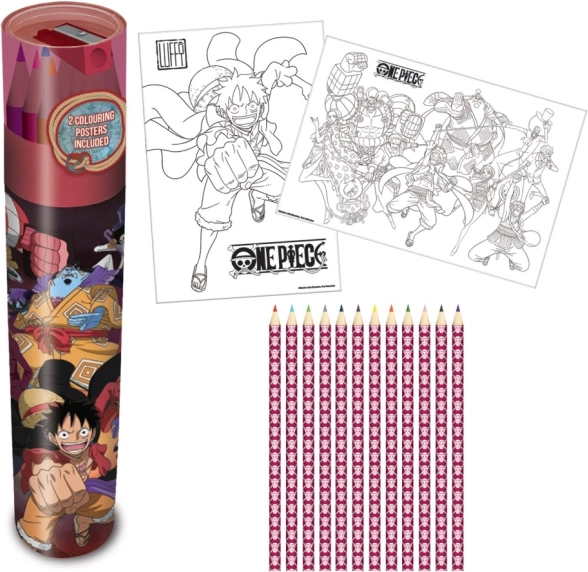 Krāsaino zīmuļu komplekts ONE PIECE 12 gab. futrālī