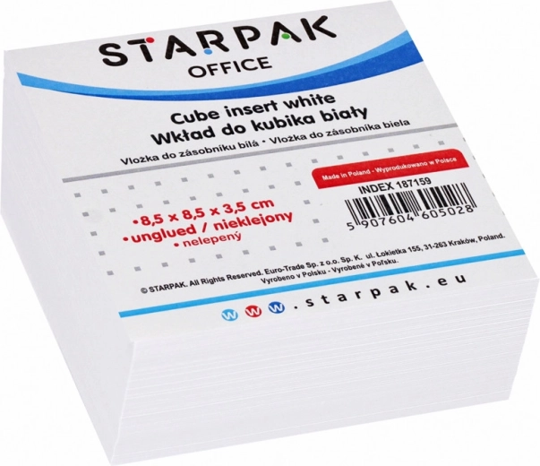 Nelīmējamās kancelejas lapiņas 4 × 9 cm, bloks