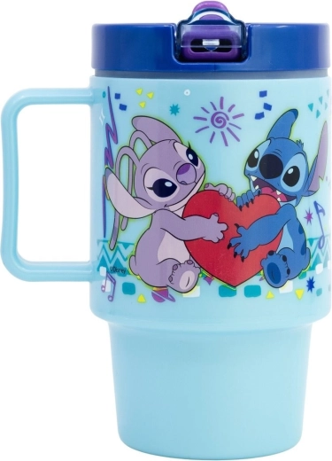 Plastmasas krūze ar salmiņu 530 ml STITCH
