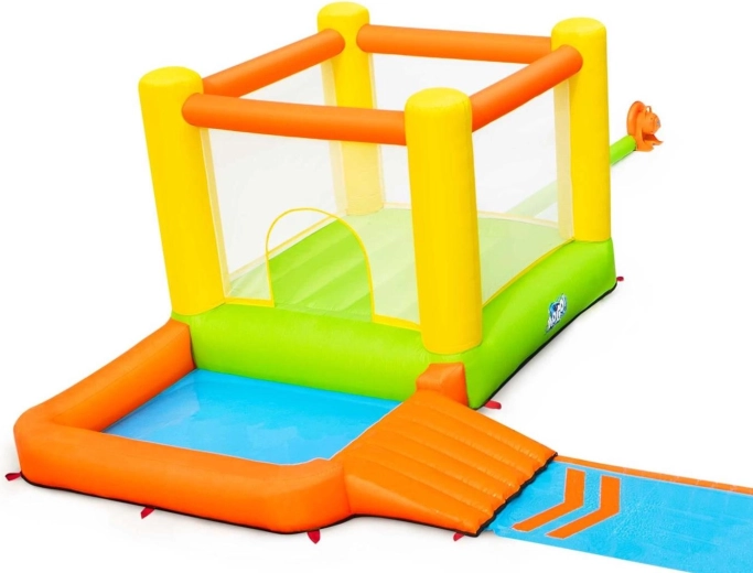 Bestway piepūšamais rotaļu centrs H2OGO! ar slidkalniņu un bradājamo baseinu 662 × 300 × 150 cm