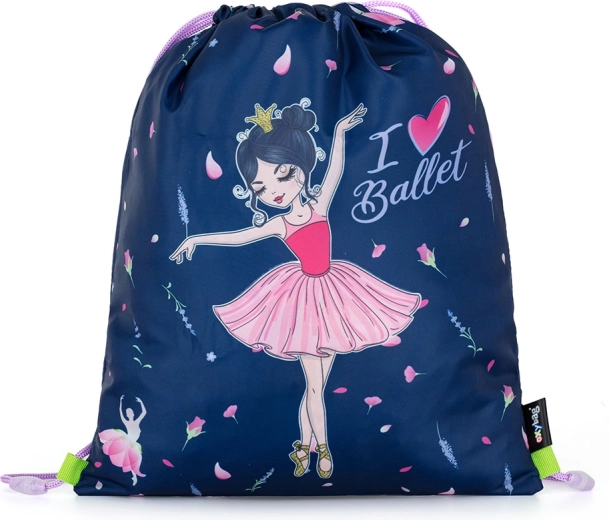 Ballerina Motif Drawstring Gym Bag