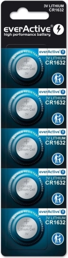 Lithium Battery EverActive CR1632 - 5 pieces in blister