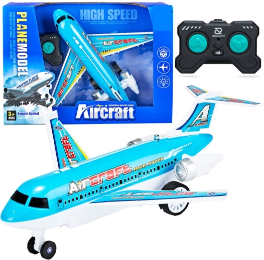 Remote-controlled airplane with LED lights, 26 cm