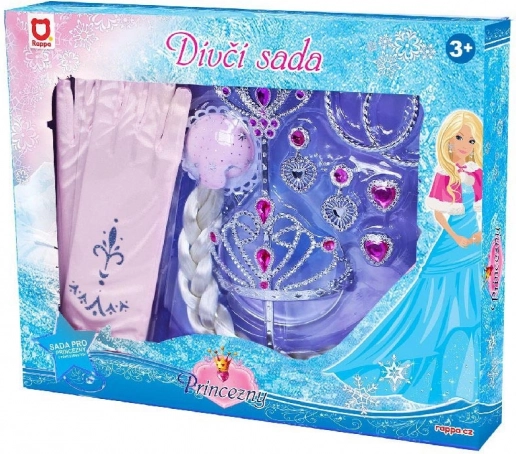 Bērnu princeses komplekts ar cimdiem un bizi, rozā