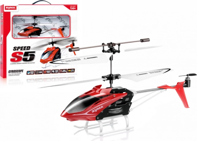 Tālvadības helikopters Syma S5 sarkans