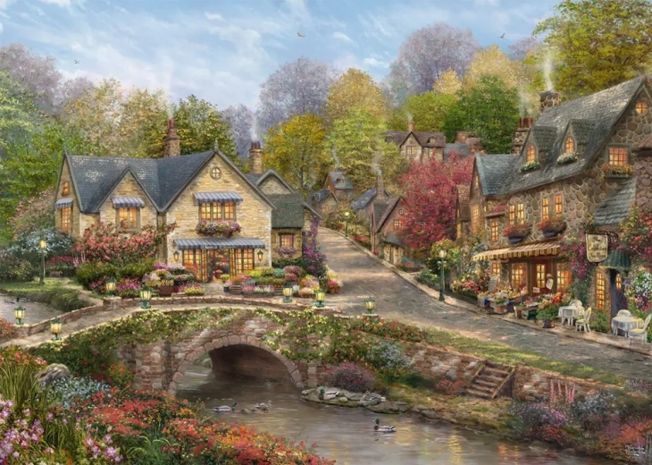 Schmidt puzle “Vasara Cobblestone Village” 2000 gab.