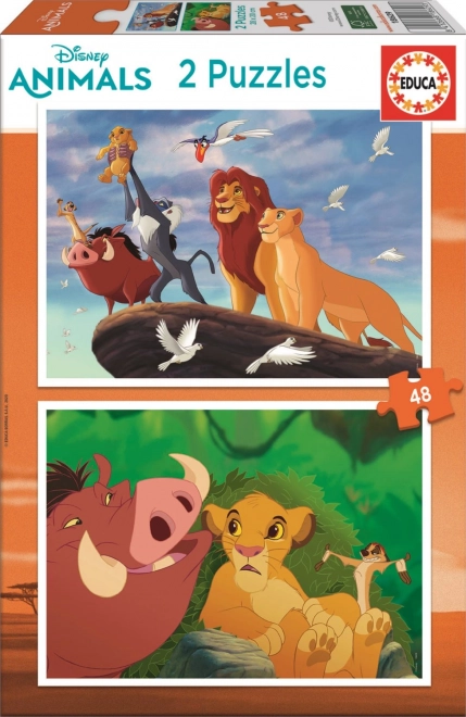 EDUCA Puzzles – THE LION KING, 2×48 pieces