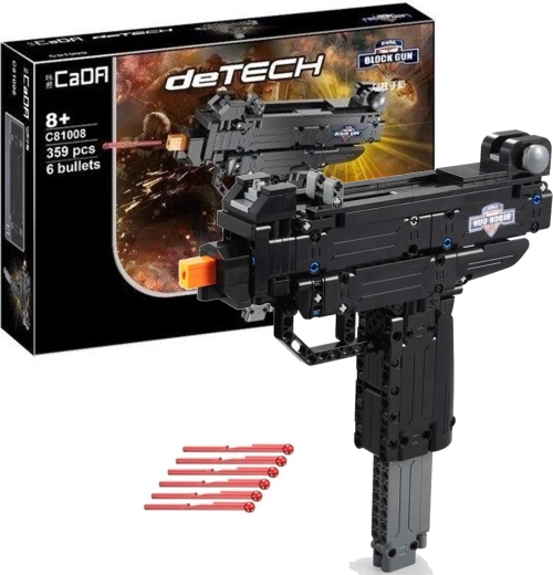 Konstruktoru klucīšu pistole Micro UZI ar munīciju – DOUBLE EAGLE