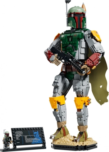 Izstādes pamatne ar minifigūriņu un informatīvu plāksnīti