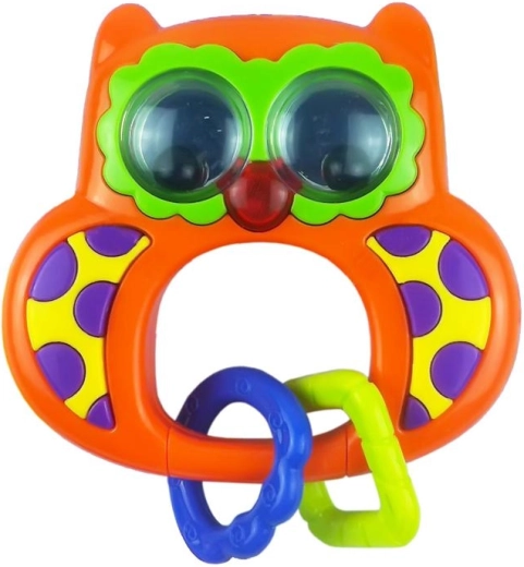 Bērnu grabulītis ar skaņu Baby Mix pūcīte oranža